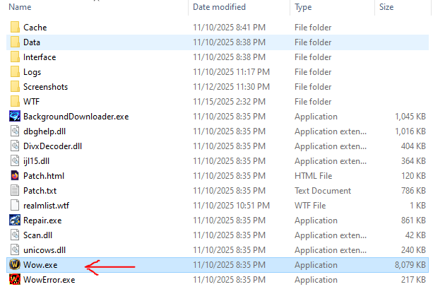 Logging into the War Servers WoW TBC realm